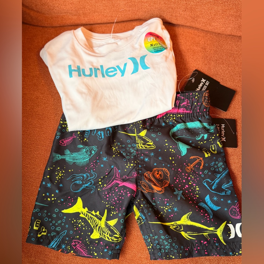 Hurley▪️Boat Shark 2 Piece Swim Set▪️ 3T